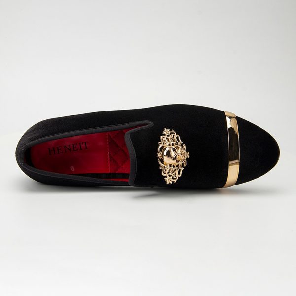 Men's velvet formal loafers slip-on shoes for prom or formal events. Elegant and comfortable design.