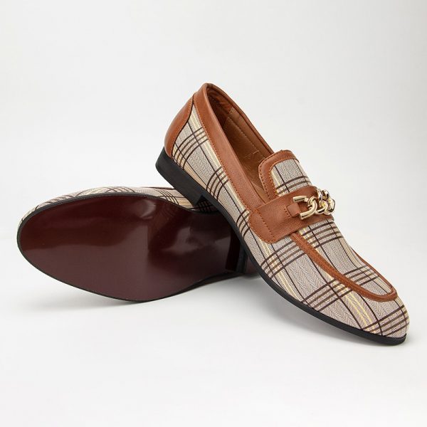 Brown Leather Shoes For Men Slip-On Dress Loafers - Image 6