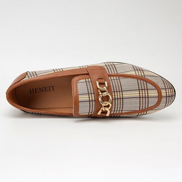 Brown Leather Shoes For Men Slip-On Dress Loafers - Image 3