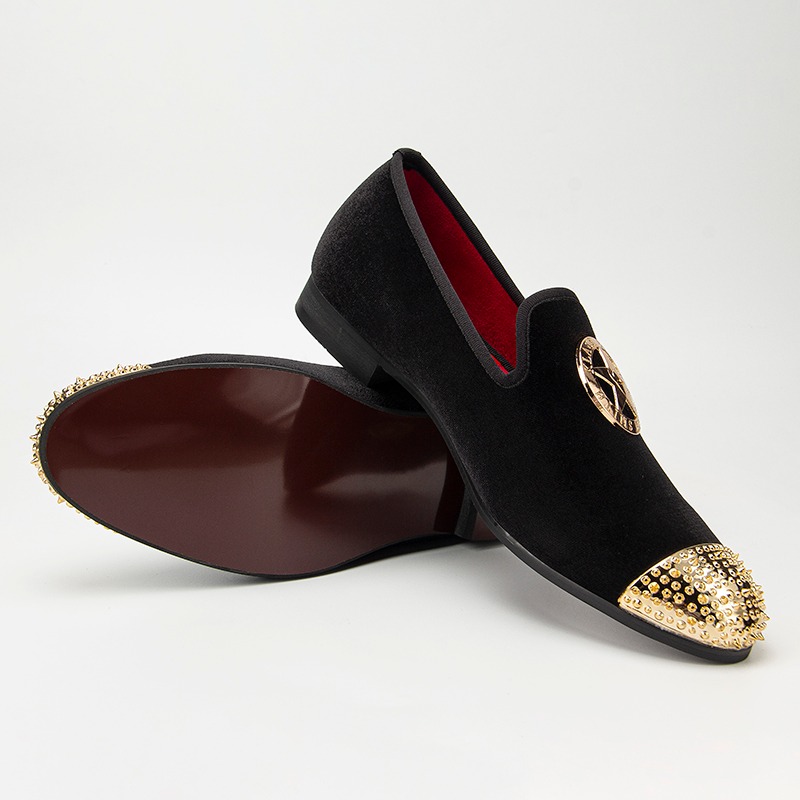Black and gold dress loafers cheap