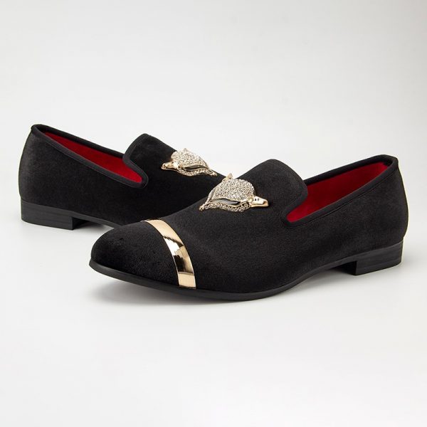 Men's Velvet Dress Loafers, slip-on style with a cushioned insole, perfect for weddings, proms, and formal events, offering both comfort and elegance.