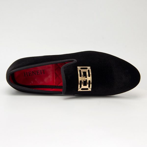 Men’s velvet slip-on dress loafers with cushioned insole, perfect for formal events, weddings, and business wear.